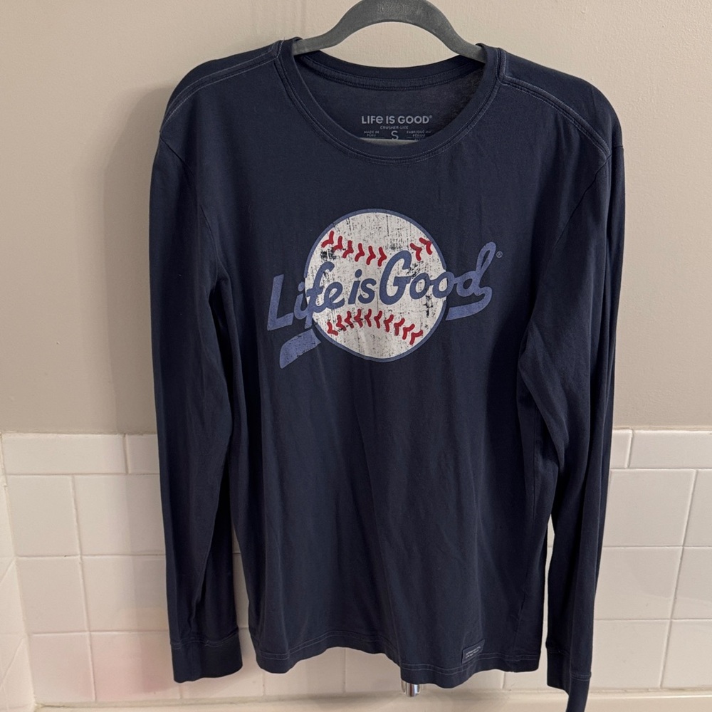 Life Is Good Baseball Graphic Long Sleeve Tee